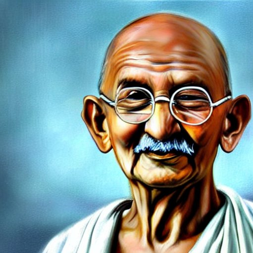 portrait de Gandhi - généré par IA